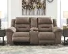 Ashley Furniture 3990596 Stoneland - DBL REC PWR Loveseat w/Console - Light Brown