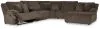 Ashley Furniture 92705S1 Ashley Furniture 92705S1 Top Tier - 6-Piece Reclining Sectional With Raf Press Back Chaise - Chocolate