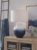 Ashley Furniture L207514 Dashland - Metal Table Lamp - White / Navy