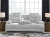 Ashley Furniture PC4280499 Rhines Falls - Reclining Power Sofa With Drop Down Table - Alloy