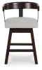 Ashley Furniture D596-224 Haddigan - Upholstered Swivel Barstool (Set of 2) - Dark Brown
