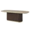 ACME DN07000 ACME DN07000 Clayten - Dining Table With Natural Marble Top - Natural Top & Brown Oak
