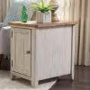 Liberty Furniture 652-OT1022 Farmhouse Reimagined - Door Chair Side Table With Charging Station - Antique White / Chestnut Tops