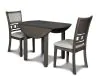 New Classic D1701-40S-GRY Gia - 3 Piece Dining Set (Dining Drop Leaf Table & 2 Chairs) - Gray