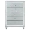 CoasterEssence 223215 Gunnison - 5-Drawer Bedroom Chest - Silver Metallic