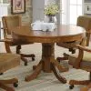 CoasterEssence 100951 Mitchell - Round Dining And Billiard Poker Game Table - Amber