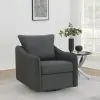 Coaster Fine Furniture 903393 Madia - Upholstered Sloped Arm Swivel Glider Chair - Charcoal