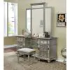 Furniture of America CM7673V-SET Salamanca - Vanity With Stool - Silver