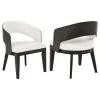 Coaster Fine Furniture 115393 Leandro - Upholstered Dining Arm Chair (Set of 2) - Burnished Black / Cream