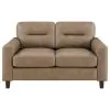Coaster Fine Furniture 504668 Scotland - Faux Leather Upholstered Track Arm Loveseat - Brown