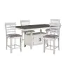 New Classic 40-7522-C4C Richland - Counter Table With 4 Chairs - White