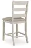 Ashley Furniture D394-124 Skempton - Upholstered Barstool (Set of 2) - White