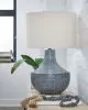 Ashley Furniture L207474 Schylarmont - Metal Table Lamp - Antique Gray / White