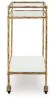 Ashley Furniture A4000625 Plattfield - Bar Cart - Antique Gold Finish