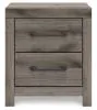 Ashley Furniture PCB2405-92 Graystorm - Two Drawer Night Stand - Brown Gray