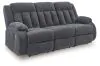 Ashley Furniture PC2140599 Observation - Reclining Power Sofa With Drop Down Table - Steel