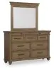Ashley Furniture PCB782B1 Ashley Furniture PCB782B1 Karallin - Dresser And Mirror - Medium Brown