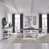 Liberty Furniture 139WH-CD-5TRS Liberty Furniture 139WH-CD-5TRS Farmhouse - 5 Piece Trestle Table Set (Fixed Top Table) - Two Tone White / Wood Tone