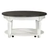 Liberty Furniture 417-OT-O3PCS Allyson Park - 3 Piece Living Room Set (Round Cocktail Table) - Wirebrushed White / Charcoal