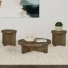 Coaster Fine Furniture 710138-S3 Kinkaid - 3 Piece Solid Wood Coffee And End Table Set - Brown