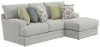 Jackson Furniture Industries 2340/46/76-28 Stockbridge - 2 Piece Sofa Chaise With Comfort Coil Seating And 6 Accent Pillows Included (Right Side Facing Chaise) - Slate