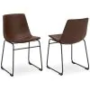 Ashley Furniture D372-01 Centiar - Dining UPH Side Chair (Set of 2) - Brown / Black