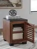 Ashley Furniture T737-7 Kallari - Chair Side End Table - Warm Brown / Black