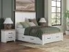 Ashley Furniture B4615B16 Savonport - Queen Panel Storage Bed With Storage Footboard And 2 Under Bed Storage Units - White / Brown