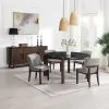 ACME DN06880 Estella - Round Dining Table With Natural Marble Top - Black Top & Walnut