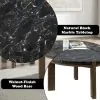 ACME LV06885 Estella - Coffee Table With Natural Marble Top - Black Top & Walnut