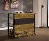CoasterEveryday 130071 Renaldi - 3-Shelf Home Bar Wine Cabinet - Rustic Nutmeg