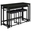 Coaster Fine Furniture 182724 Hawes - 4 Piece Multipurpose Counter Height Table Set - Black