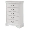Coaster Fine Furniture 202445 Louis Philippe - 5-Drawer Bedroom Chest - White