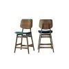 New Classic D1651-22-FGR Oscar - Counter Chair With Cushion (Set of 2) - Walnut / Forest Green
