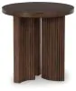 Ashley Furniture T689-6 Korestone - Round End Table - Dark Brown