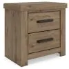Ashley Furniture PCB2844-92 Oliandon - Two Drawer Night Stand - Light Brown