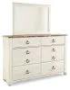 Ashley Furniture B267B1 Ashley Furniture B267B1 Willowton - Dresser, Mirror - Whitewash