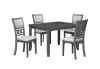 New Classic D1701-548-GRY Gia - 5 Piece Rectangle Dining Set (Table & 4 Chairs) - Gray