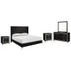 New Classic 00-3365-15N New Classic 00-3365-15N Huxley - 6/6 Eastern King 5 Piece Bedroom Set (Bed, Dresser, Mirror, 2 Nightstands) - Black