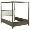 Coaster Fine Furniture 224931Q Gran Park - Queen Four Poster Canopy Bed - Dark Cocoa