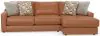 Jackson Furniture Industries 5045/63/76-26 Minori - Italian Leather 2 Piece Sofa / Chaise With RSF Chaise - Whiskey