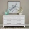 Liberty Furniture 781-BR31 Liberty Furniture 781-BR31 Reflections - 6 Drawer Dresser With Lights - Pearl White & Rhinestone
