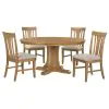 Coaster Fine Furniture 109460-S5 Hartville - 5 Piece Round Dining Table Set - Natural Light Brown