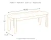 Ashley Furniture D594-00 Ralene - Large UPH Dining Room Bench - Medium Brown