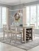 Ashley Furniture D394-32 Skempton - Rectangular Counter Table With Storage - White