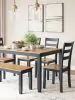 Ashley Furniture D399-325 Ashley Furniture D399-325 Gesthaven - Dining Room Table Set (Set of 6) - Natural / Blue