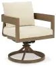 Ashley Furniture P671-602A Serene Bay - Swivel Chair With Cushion (Set of 2) - Dark Brown / White
