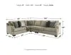 Ashley Furniture 56103/48/46/56/11 Bovarian - 4 Pc. - Right Arm Facing Loveseat 3 Pc Sectional, Ottoman - Stone