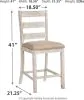 Ashley Furniture D394/32/124(2) Skempton - 3 Pc. - Counter Table, 2 Upholstered Barstools - White