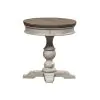Liberty Furniture 824-OT1022 Heartland - Round Pedestal Chair Side Table - Antique White / Tobacco Tops